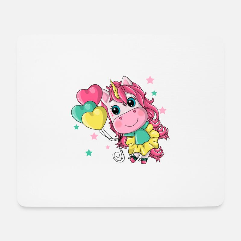 Einhornmädchen mit Herz - Mousepad (Querformat) - Weiß