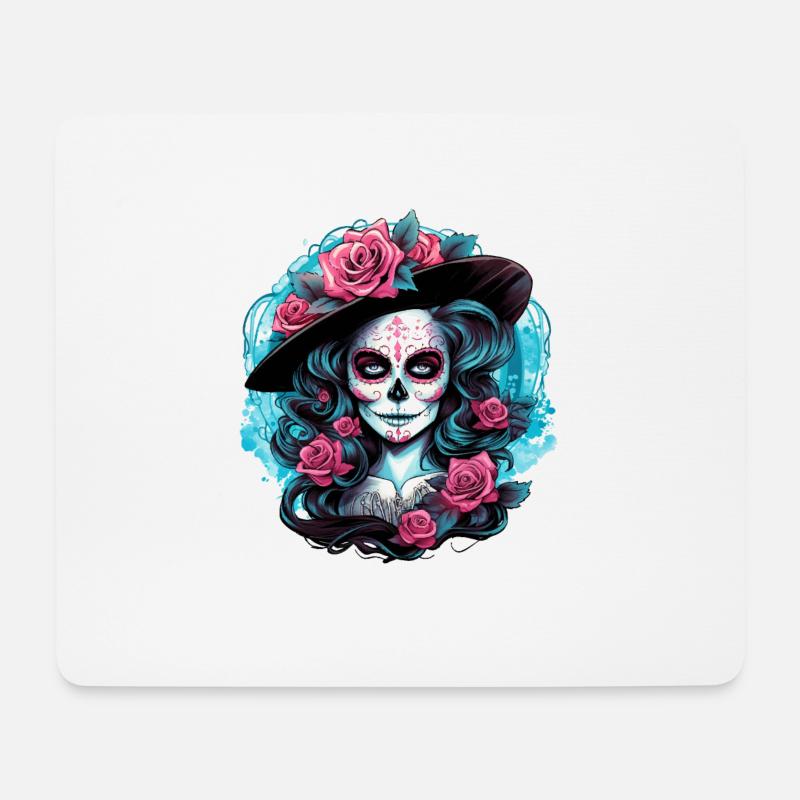 La Catrina - Mousepad (Querformat) - Weiß