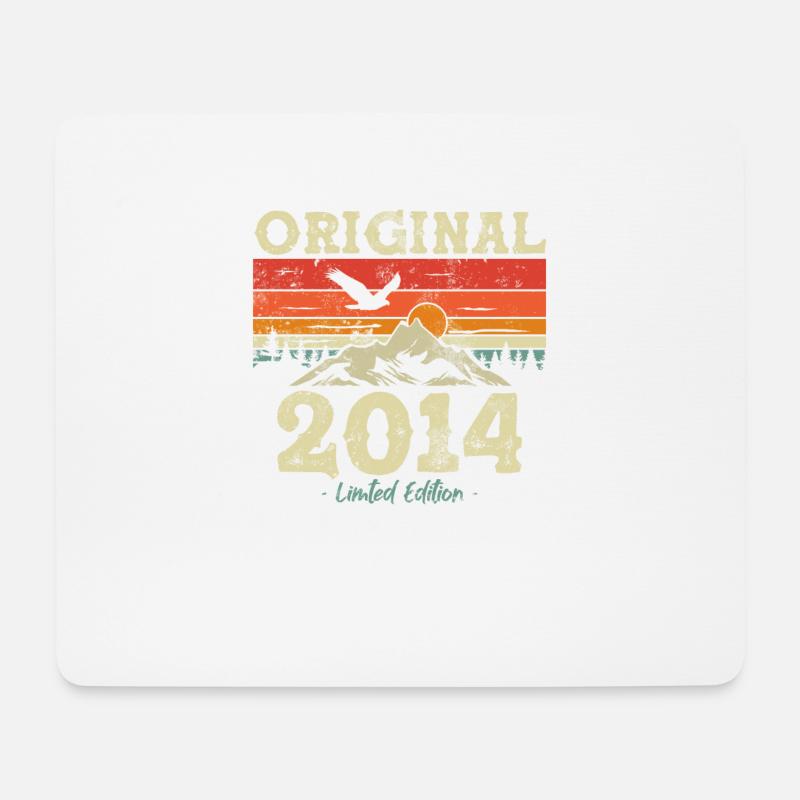 Geburtstagsgeschenk 2014 - Alter 9 Jahre - Mousepad (Querformat) - Weiß