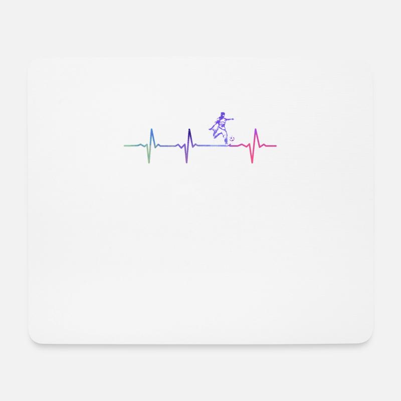 Fußball Herzschlag - Mousepad (Querformat) - Weiß