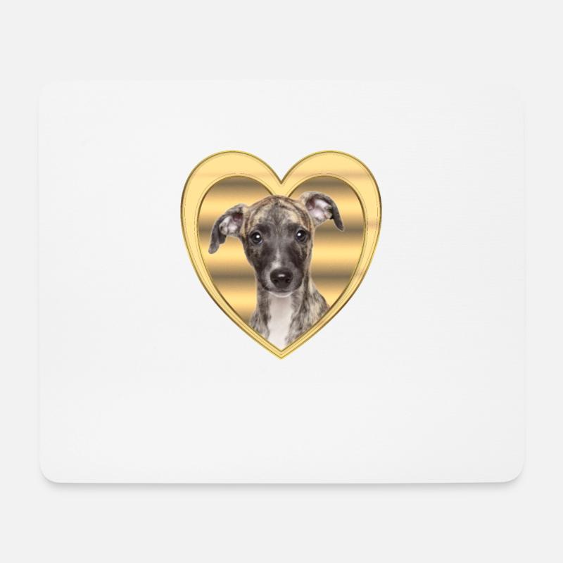 Whippet - Hundeliebhaber - Hunde Herz - Mousepad (Querformat) - Weiß