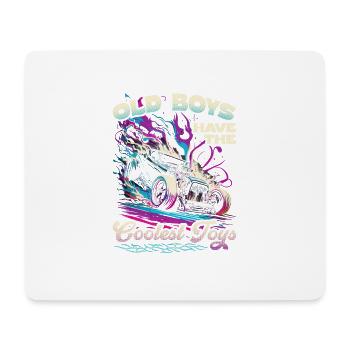 Hot Rod Grandpa, Old Boys Coolest Toys, Muscle Car - Tapis de souris (format paysage) - blanc - Devant