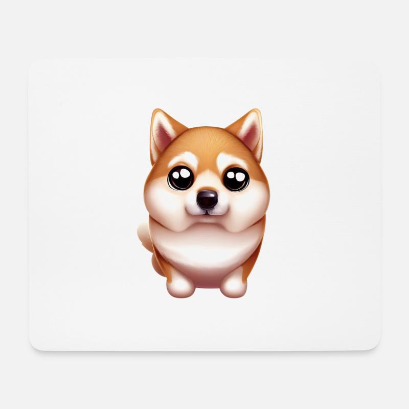 Shiba Inu-Kunst - Mousepad (Querformat) - Weiß
