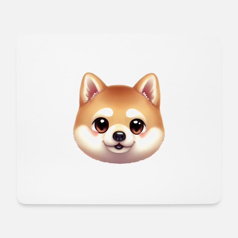 Klassisches Shiba Inu-Kunstwerk - Mousepad (Querformat) - Weiß