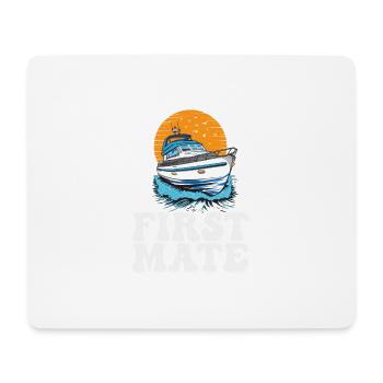 First Mate Motorboating Squad Lake Life Pontoon - Tapis de souris (format paysage) - blanc - Devant