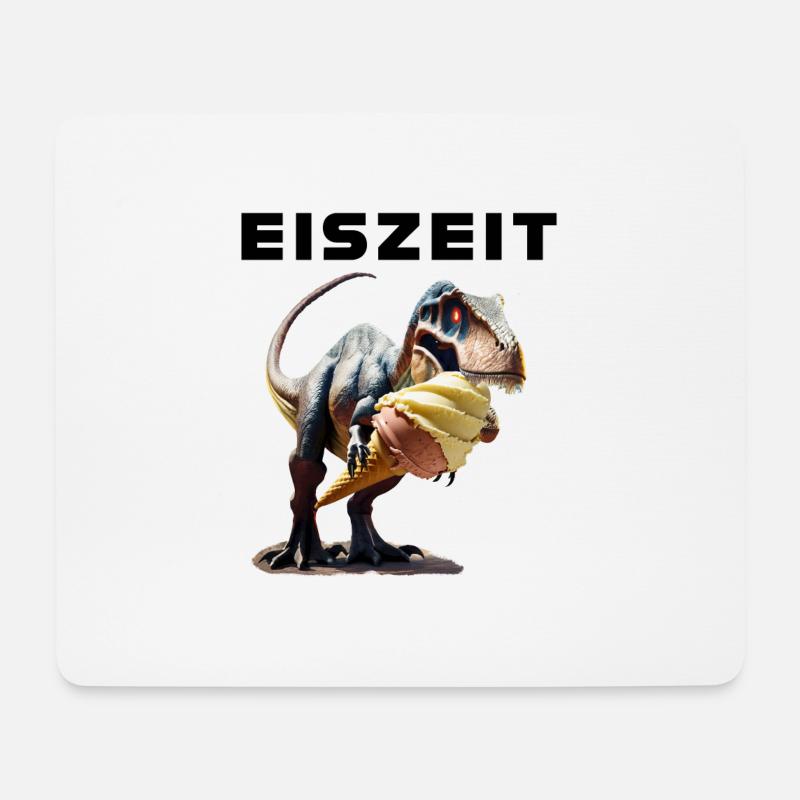 Eiszeit mit Dinosaurier - Mousepad (Querformat) - Weiß