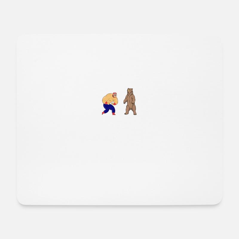 Ich ringe Grizzlybären in meiner Freizeit Hiphop - Mousepad (Querformat) - Weiß