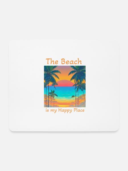 Der Strand ist mein glücklicher Ort - Mousepad (Querformat) - Weiß