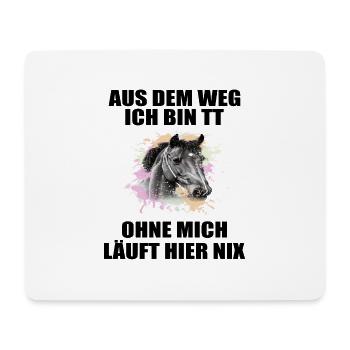 Tuniertrottel ich mach hier alles Pferd Rappe - Mousepad (Querformat) - Weiß - Vorne