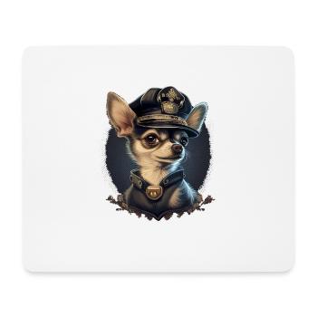 Chihuahua | Police Officer Hat Funny Dog Detective - Mouse Pad (horizontal) - white - Front