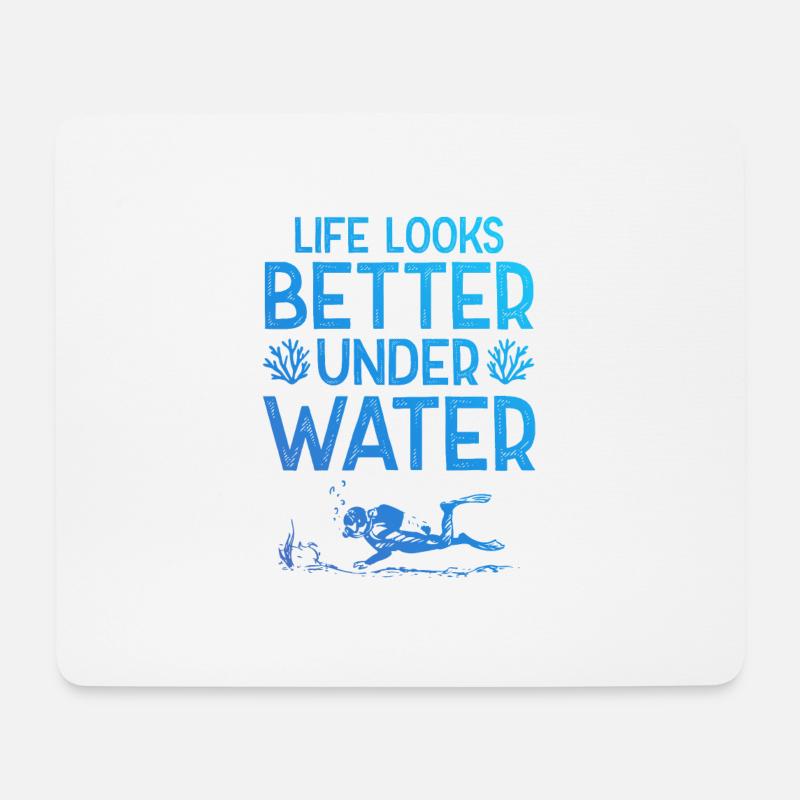tauchen unter wasser - Mousepad (Querformat) - Weiß