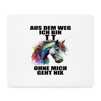Tuniertrottel ich mach hier alles Pferd Rappe - Mousepad (Querformat) - Weiß - Vorne