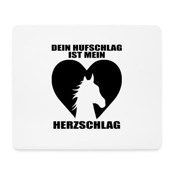 Pferde Herzschlag Reiten Hufe Hufeisen Herz Pony - Mousepad (Querformat) - Weiß - Vorne