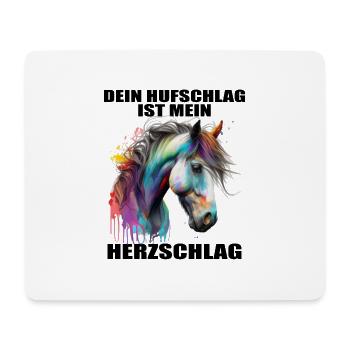 Pferde Herzschlag Reiten Hufe Hufeisen Herz Pony - Mousepad (Querformat) - Weiß - Vorne