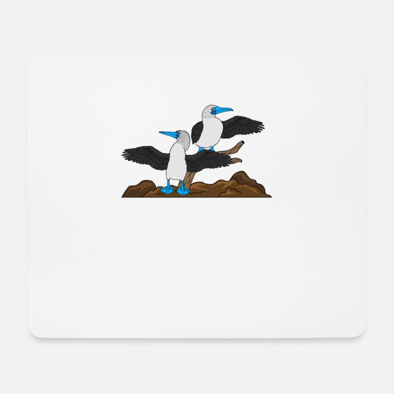 Blaufußtölpel - Mousepad (Querformat) - Weiß