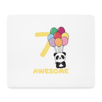 Panda for 7th birthday children seven years old - Mouse Pad (horizontal) - white - Front