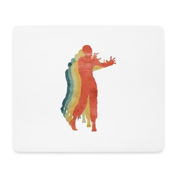 Zombie Man Walking Retro Vintage Color - Mouse Pad (horizontal) - white - Front