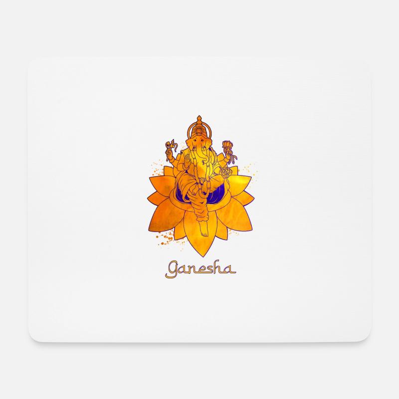 Hindu Gott - Ganesha - Mousepad (Querformat) - Weiß