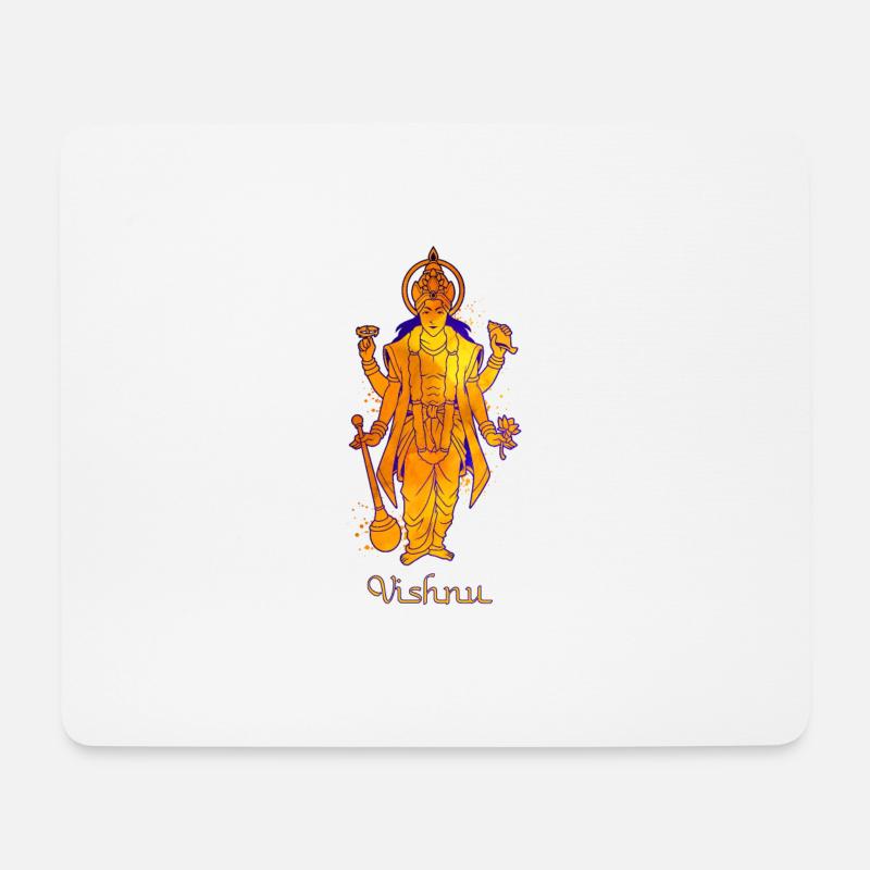 Hindu Gott - Vishnu - Mousepad (Querformat) - Weiß