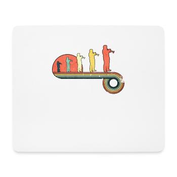 Trumpet Playing Man Vintage Sunset Rainbow Color - Mouse Pad (horizontal) - white - Front