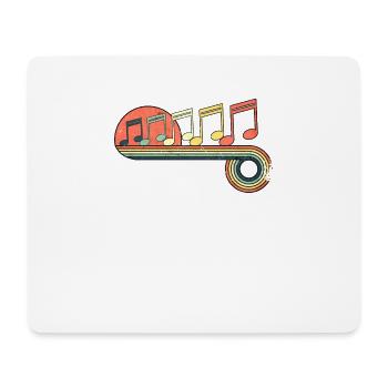 Music Note Retro Vintage Sunset Rainbow Color - Mouse Pad (horizontal) - white - Front