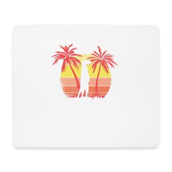 Suricate Summer Sunset 80s Palm Palm - Mousepad (Querformat) - Weiß - Vorne
