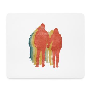 Romantische Liebespaar Retro Vintage Farbe - Mousepad (Querformat) - Weiß - Vorne