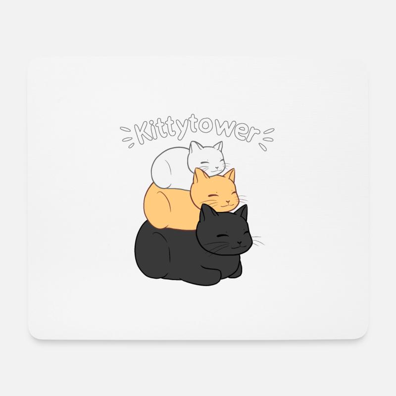 kittytower2 - Mousepad (Querformat) - Weiß