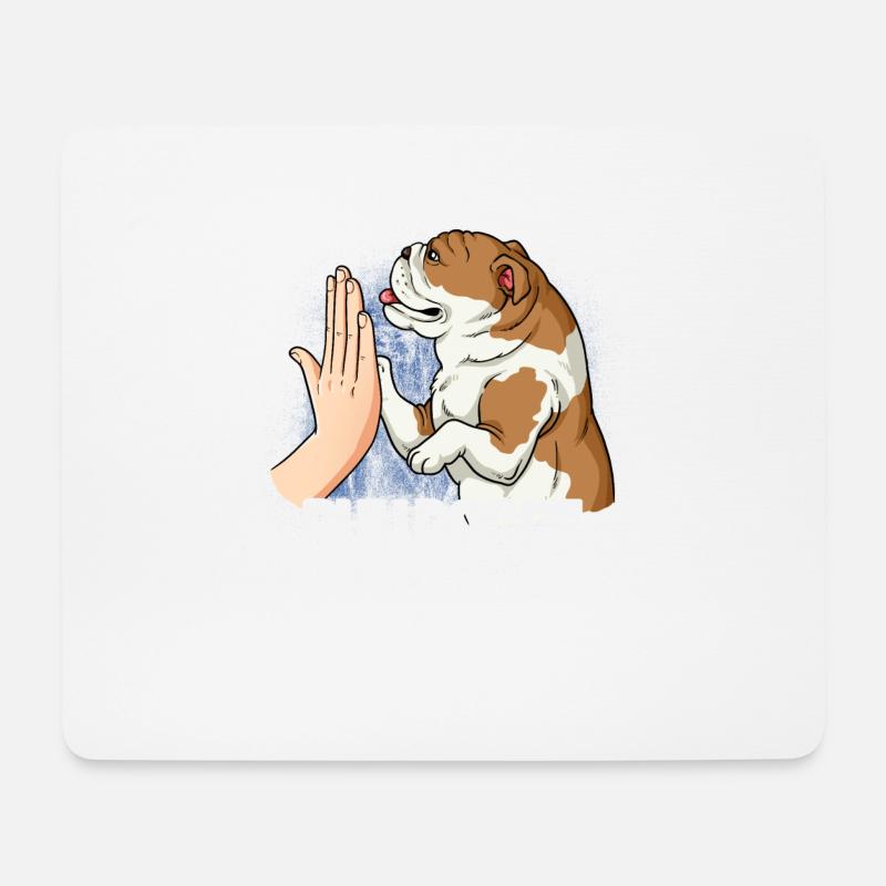 Bulldogge - Mousepad (Querformat) - Weiß