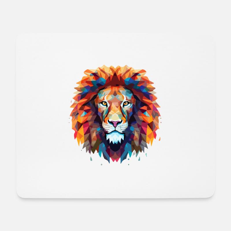 Löwenkopf Löwen Farben Tierkreiszeichen Bunt - Mousepad (Querformat) - Weiß