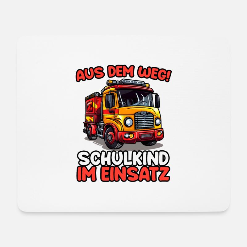 Einschulung Jungen Feuerwehr Kinder Schulanfang - Mousepad (Querformat) - Weiß