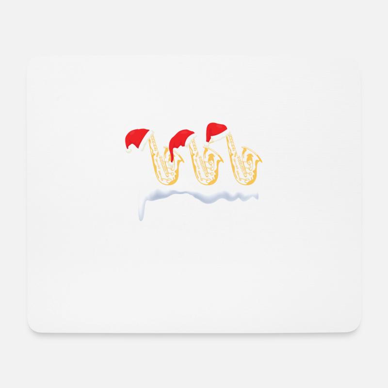 Weihnachtsmann Saxophon Spieler Weihnachten Licht - Mousepad (Querformat) - Weiß