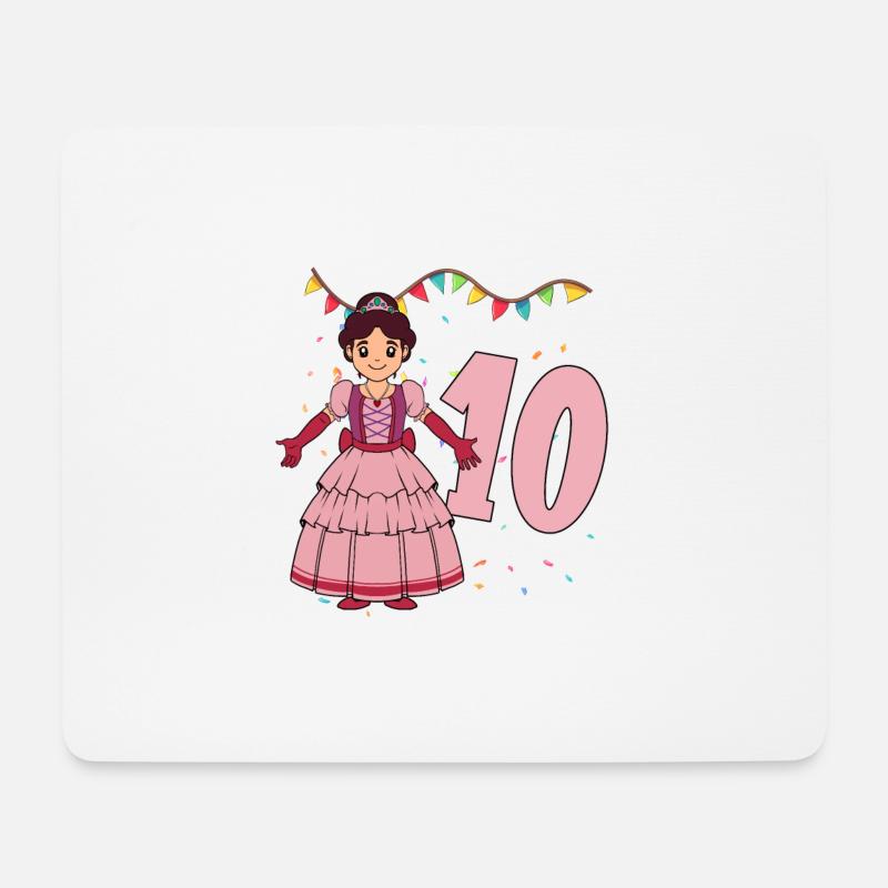 Mit Prinzessin - Mädchen Geburtstag 10 Jahre - Mousepad (Querformat) - Weiß