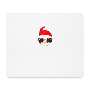 Drôle de Noël Bonhomme de neige Face Léopard - Tapis de souris (format paysage) - blanc - Devant