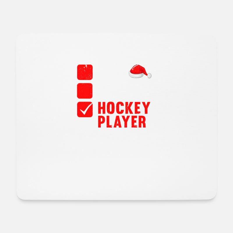 Netter frecher Eishockeyspieler Weihnachten - Mousepad (Querformat) - Weiß