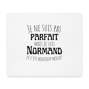 Pas parfait mais Normand, cadeau homme humour - Tapis de souris (format paysage) - blanc - Devant