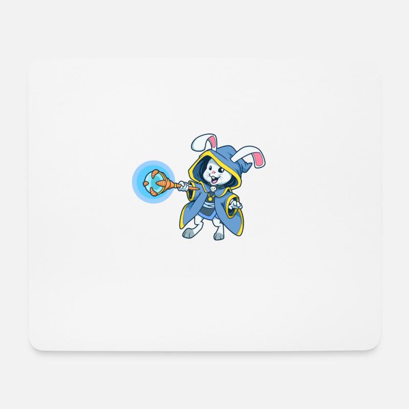 Zauberer Hase - Mousepad (Querformat) - Weiß