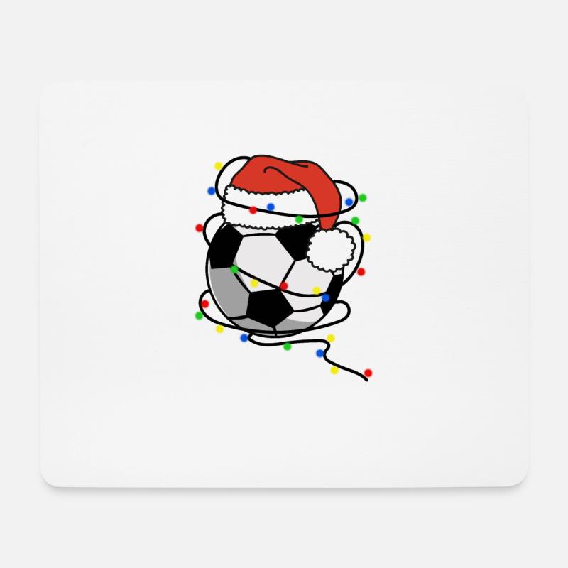 Weihnachtsmann Fußball Weihnachtsbeleuchtung - Mousepad (Querformat) - Weiß