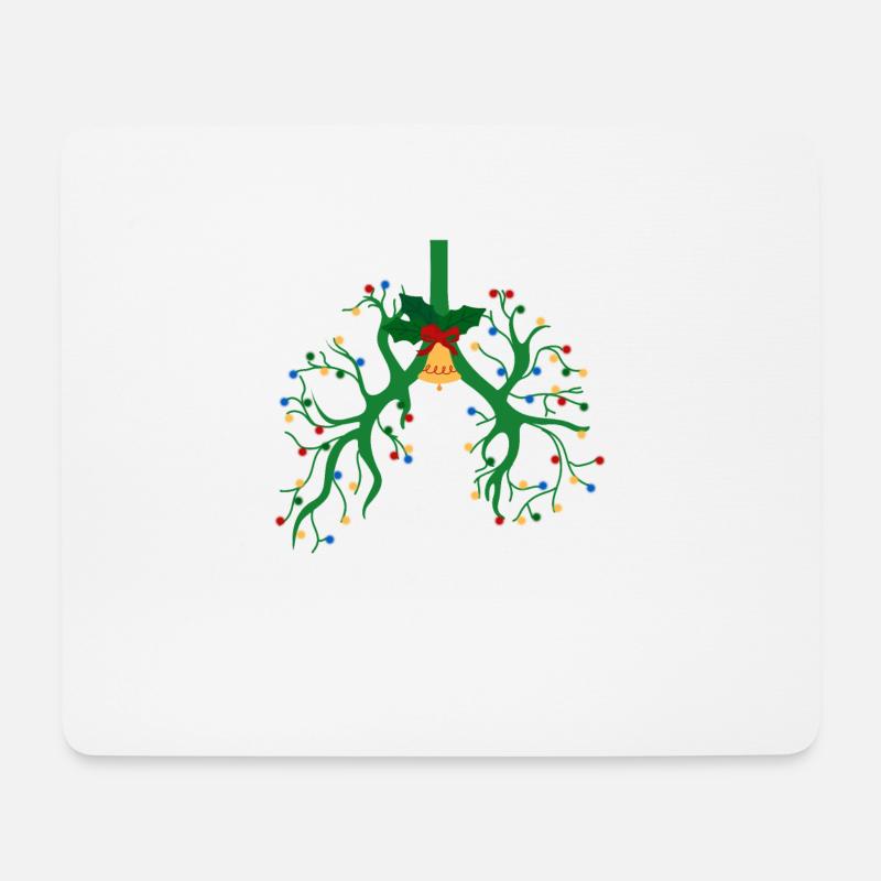 Beatmungstherapie Lunge Christmas String Light - Mousepad (Querformat) - Weiß