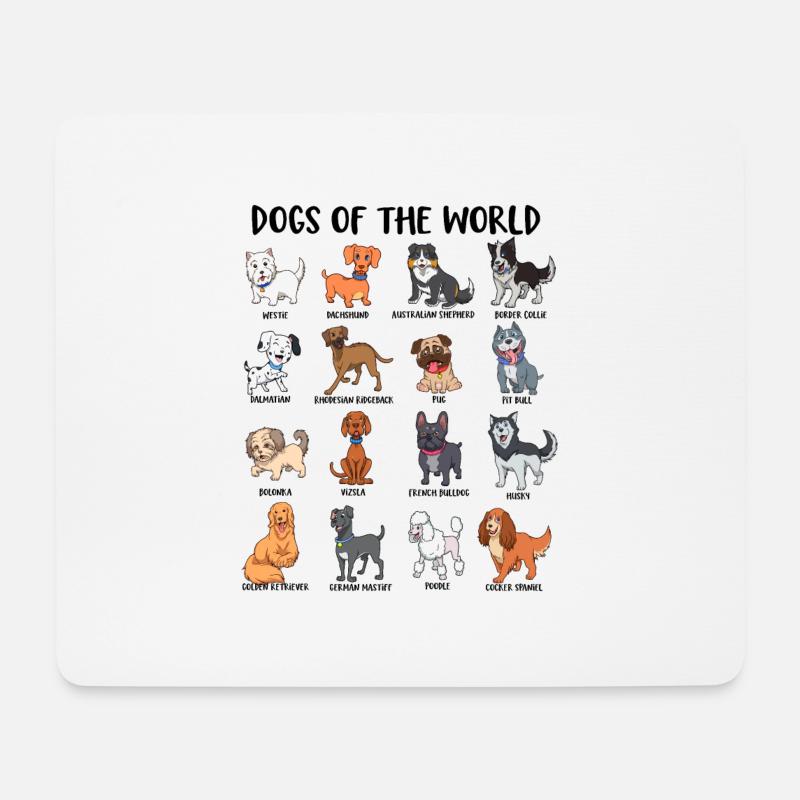 Welt der Hunde - Mousepad (Querformat) - Weiß