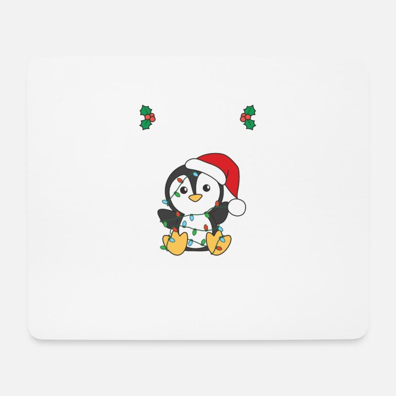 Ich will ein Pinguin zu Weihnachten süße Pinguine - Mousepad (Querformat) - Weiß