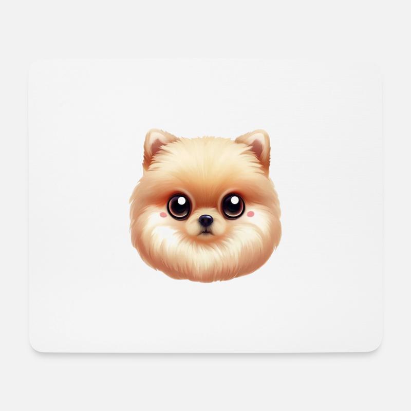 Verspieltes pommersches Kunstwerk - Mousepad (Querformat) - Weiß