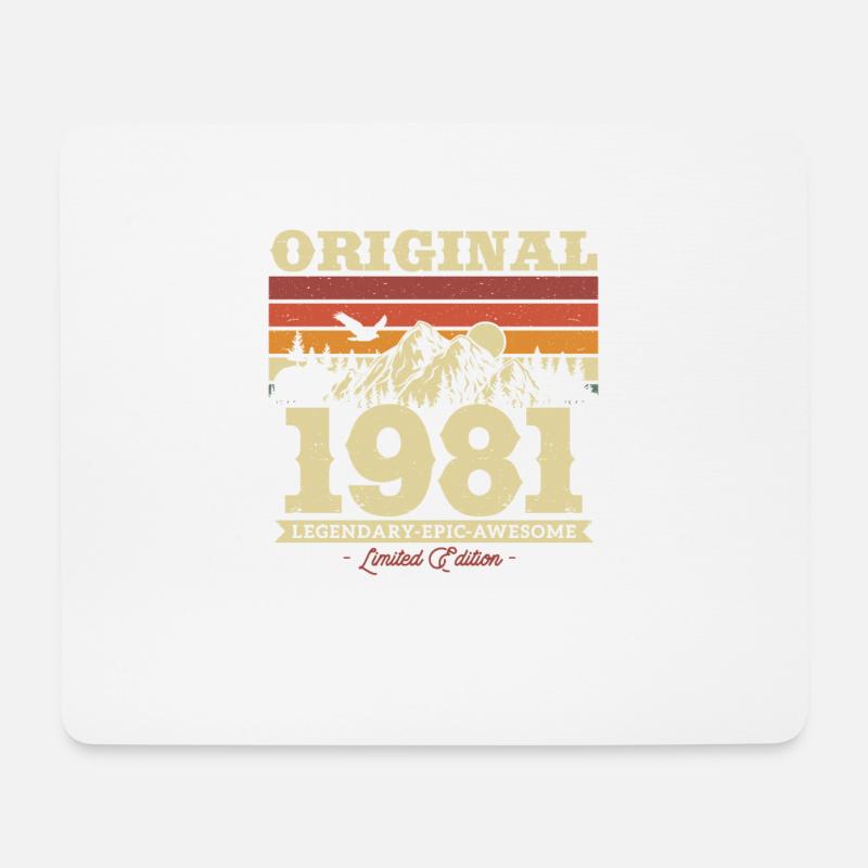 Vintage 1981 Geburtstagsgeschenk - Mousepad (Querformat) - Weiß