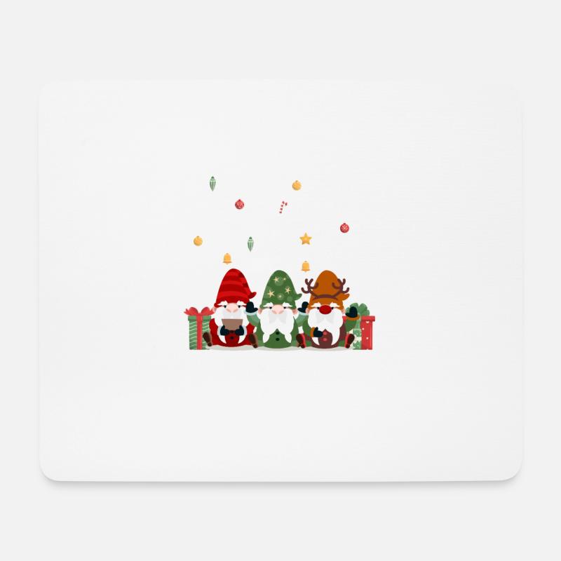 Niedliche Elfen Winter Weihnachten Drei nordische - Mousepad (Querformat) - Weiß