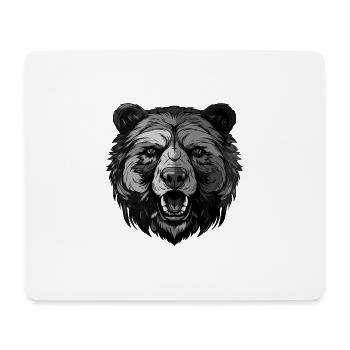 Bär Portrait - Mousepad (Querformat) - Weiß - Vorne