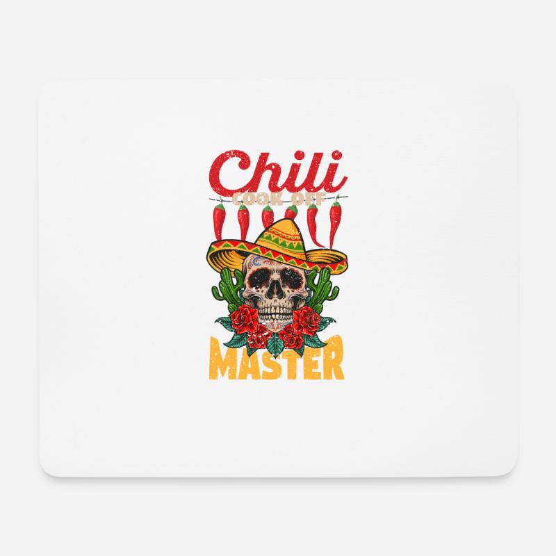 Chili Cook Off Master Cooking Mexikanisch Sombrero - Mousepad (Querformat) - Weiß