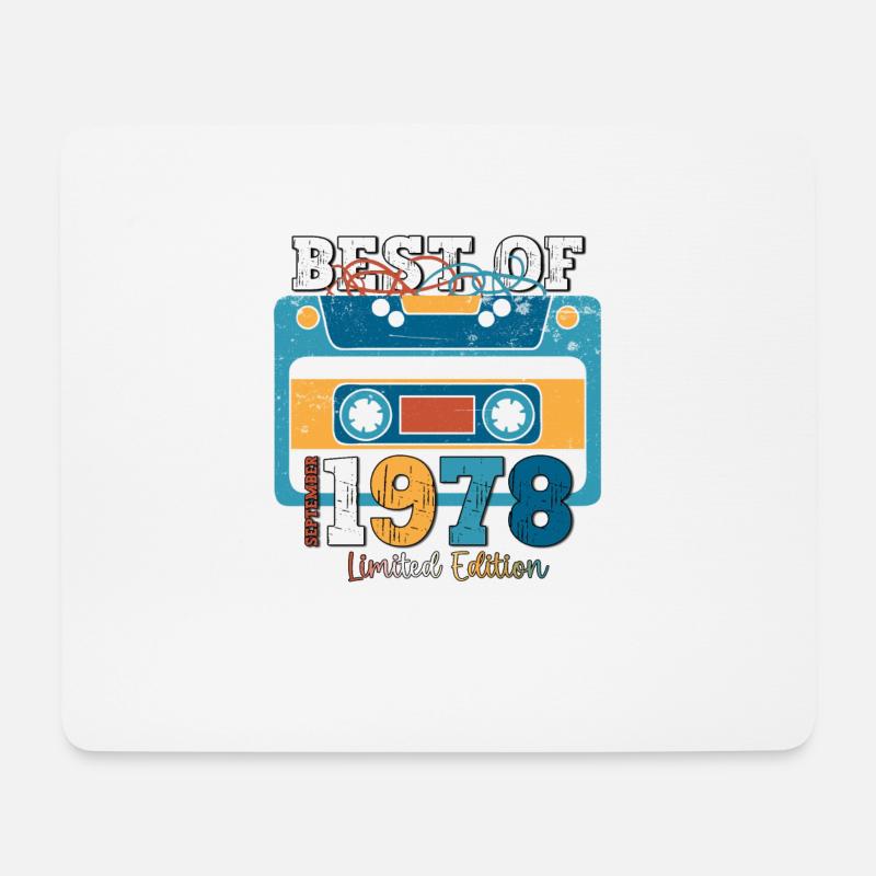 45. Geburtstag September Jahrgang 1978 Kassette - Mousepad (Querformat) - Weiß