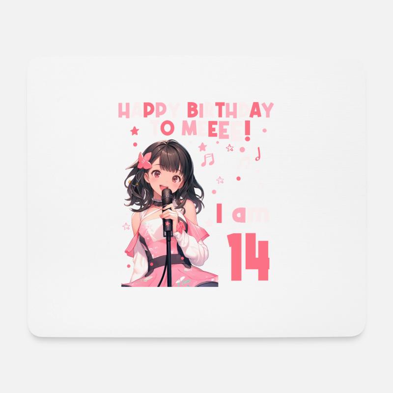 Anime Mandga K-Pop KPop Mädchen 14. Geburtstag - Mousepad (Querformat) - Weiß