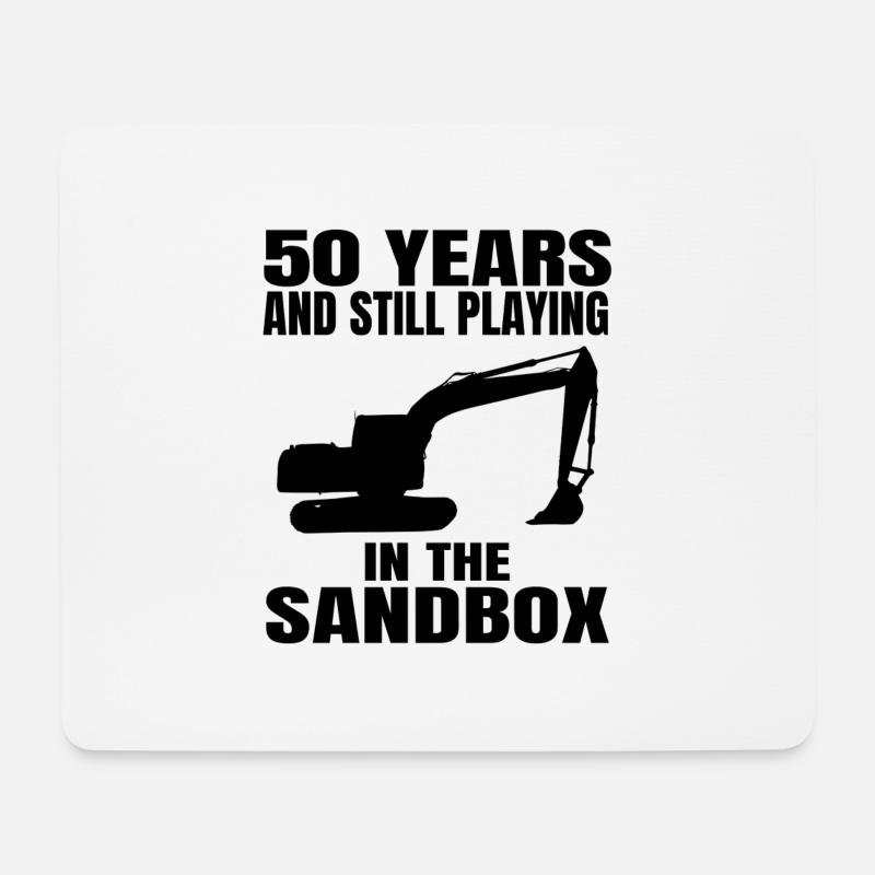 Baggerfahrer Bauarbeiter Baggern 50. Geburtstag - Mousepad (Querformat) - Weiß