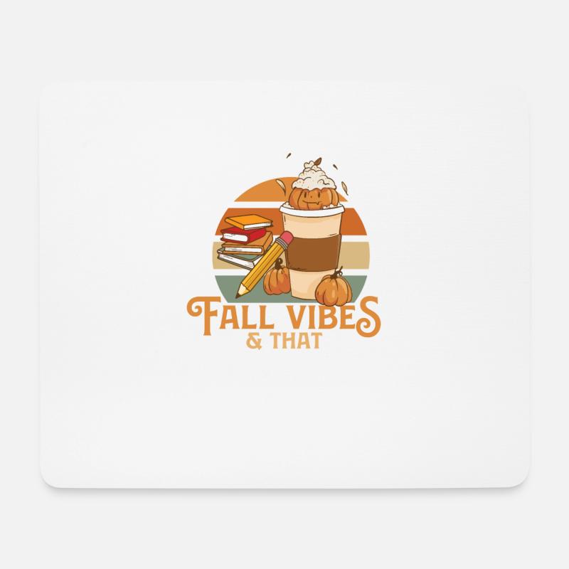 Fall Vibes That 1st Grade Life First Grader - Mousepad (Querformat) - Weiß